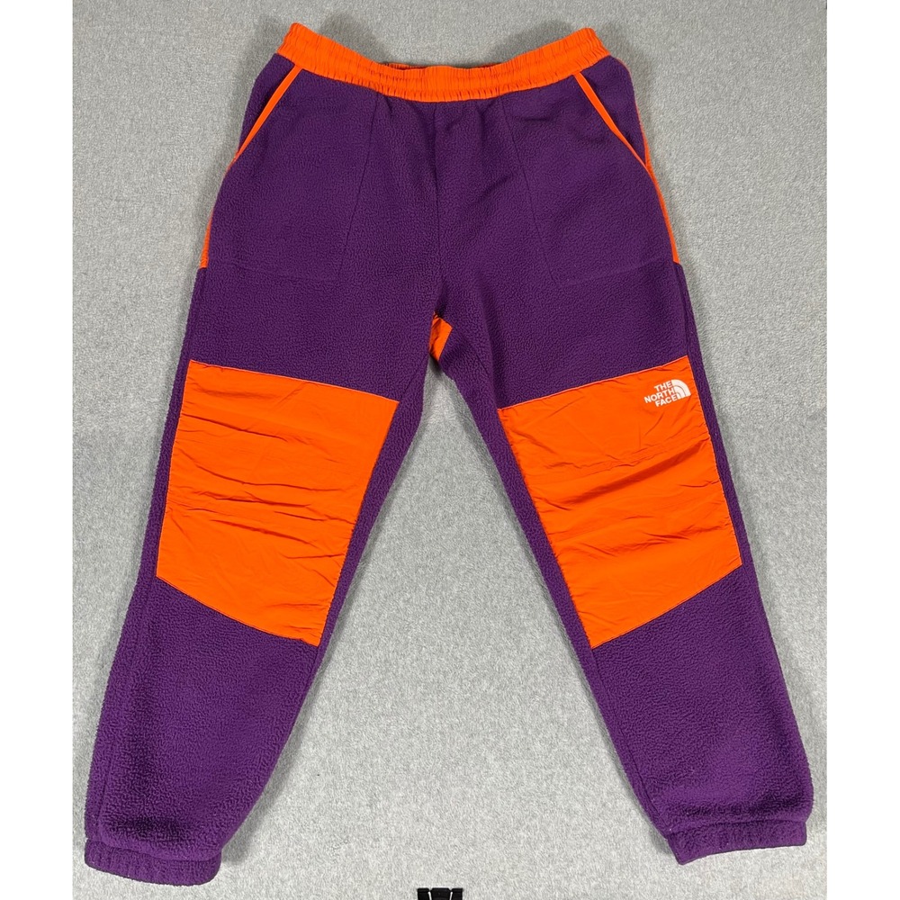 The North Face Denali Fleece Pants Purple Orange Colorblock Mens Joggers Large